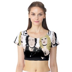 Sid And Nancy Short Sleeve Crop Top (tight Fit) by Valentinaart