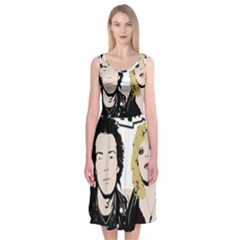 Sid And Nancy Midi Sleeveless Dress by Valentinaart