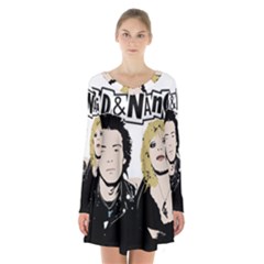 Sid And Nancy Long Sleeve Velvet V-neck Dress by Valentinaart