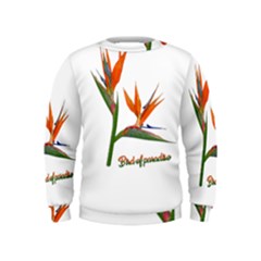 Bird Of Paradise Kids  Sweatshirt by Valentinaart