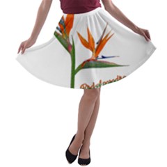 Bird Of Paradise A-line Skater Skirt by Valentinaart