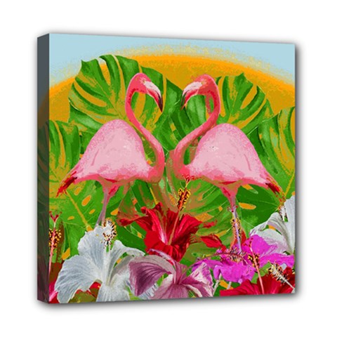 Flamingo Mini Canvas 8  X 8  by Valentinaart