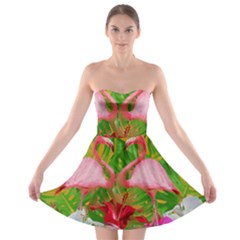 Flamingo Strapless Bra Top Dress by Valentinaart
