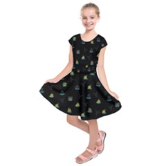 Cactus Pattern Kids  Short Sleeve Dress by ValentinaDesign