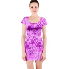 Flamingo Pattern Short Sleeve Bodycon Dress