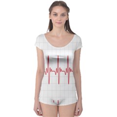 Cardiogram Vary Heart Rate Perform Line Red Plaid Wave Waves Chevron Boyleg Leotard  by Mariart