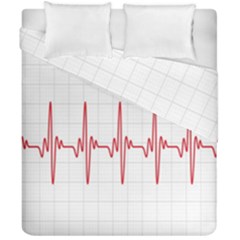 Cardiogram Vary Heart Rate Perform Line Red Plaid Wave Waves Chevron Duvet Cover Double Side (california King Size)