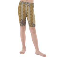 Wall Paper Old Line Vertical Kids  Mid Length Swim Shorts