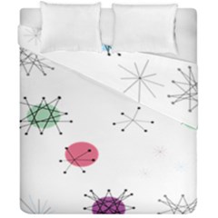 Atomic Starbursts Circle Line Polka Duvet Cover Double Side (california King Size) by Mariart