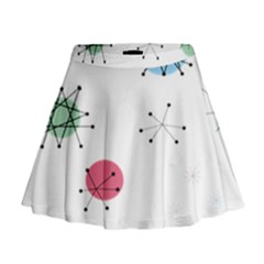 Atomic Starbursts Circle Line Polka Mini Flare Skirt by Mariart