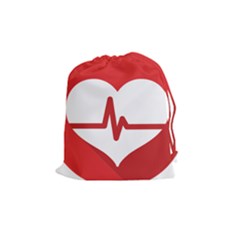 Cardiologist Hypertension Rheumatology Specialists Heart Rate Red Love Drawstring Pouches (medium)  by Mariart