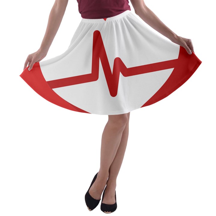 Cardiologist Hypertension Rheumatology Specialists Heart Rate Red Love A-line Skater Skirt