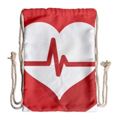 Cardiologist Hypertension Rheumatology Specialists Heart Rate Red Love Drawstring Bag (large) by Mariart