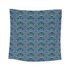 Boomarang Pattern Wave Waves Chevron Green Line Square Tapestry (small)