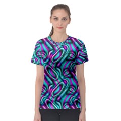 Circle Purple Green Wave Chevron Waves Women s Sport Mesh Tee