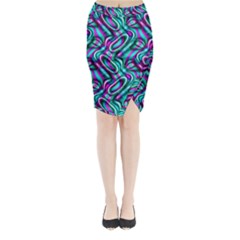 Circle Purple Green Wave Chevron Waves Midi Wrap Pencil Skirt