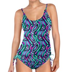 Circle Purple Green Wave Chevron Waves Tankini