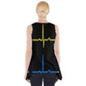Heart Monitor Screens Pulse Trace Motion Black Blue Yellow Waves Side Drop Tank Tunic View2