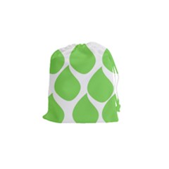 Green Water Rain Drawstring Pouches (Small) 