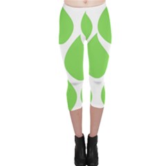 Green Water Rain Capri Leggings 