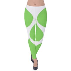 Green Water Rain Velvet Leggings