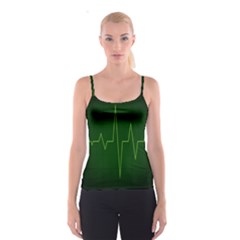 Heart Rate Green Line Light Healty Spaghetti Strap Top by Mariart