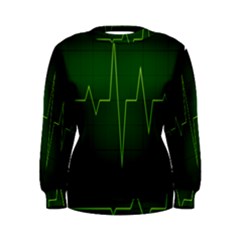 Heart Rate Green Line Light Healty Women s Sweatshirt