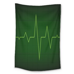 Heart Rate Green Line Light Healty Large Tapestry by Mariart