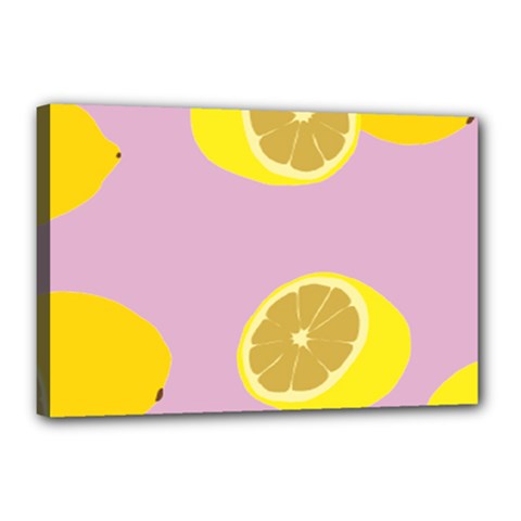 Fruit Lemons Orange Purple Canvas 18  X 12  by Mariart