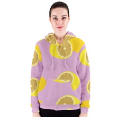 Fruit Lemons Orange Purple Women s Zipper Hoodie by Mariart