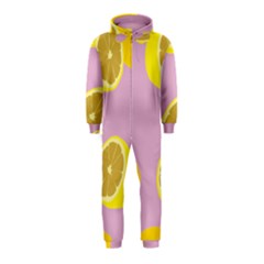 Fruit Lemons Orange Purple Hooded Jumpsuit (kids)