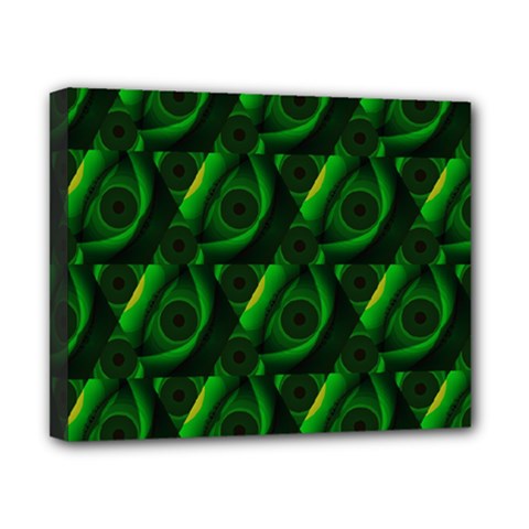 Green Eye Line Triangle Poljka Canvas 10  X 8  by Mariart