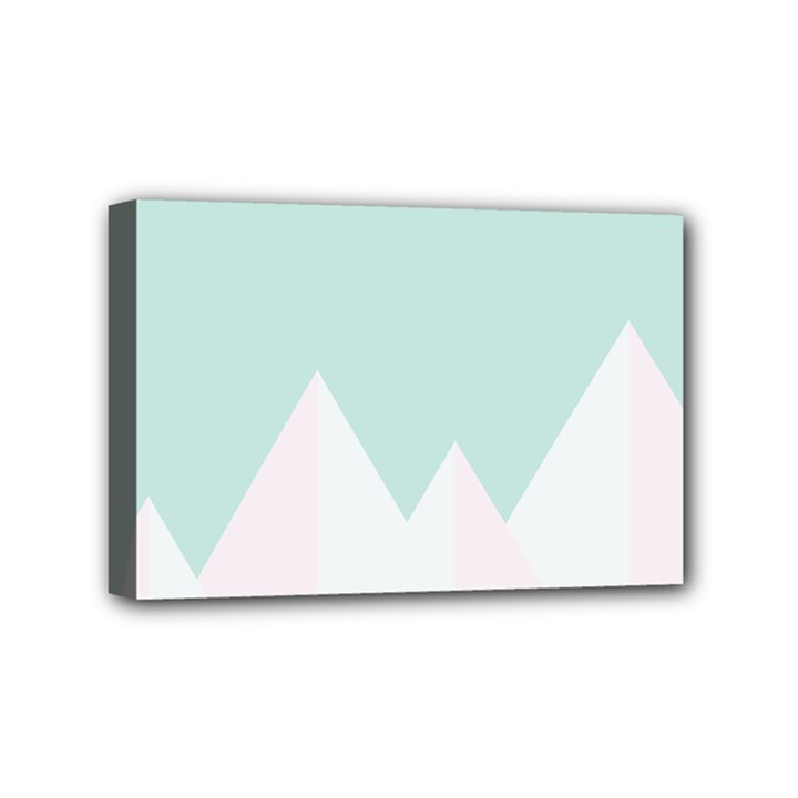 Montain Blue Snow Chevron Wave Pink Mini Canvas 6  x 4 