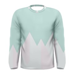 Montain Blue Snow Chevron Wave Pink Men s Long Sleeve Tee by Mariart