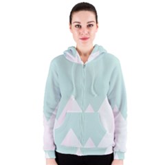 Montain Blue Snow Chevron Wave Pink Women s Zipper Hoodie