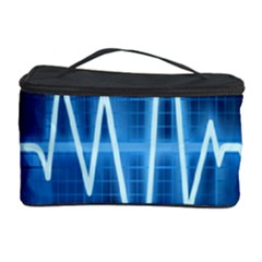 Heart Monitoring Rate Line Waves Wave Chevron Blue Cosmetic Storage Case by Mariart