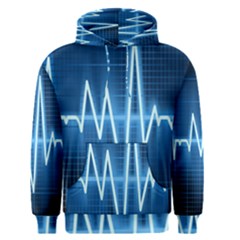 Heart Monitoring Rate Line Waves Wave Chevron Blue Men s Pullover Hoodie by Mariart