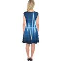 Heart Monitoring Rate Line Waves Wave Chevron Blue Capsleeve Midi Dress View2