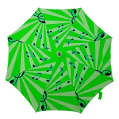 Music Notes Light Line Green Hook Handle Umbrellas (medium) by Mariart