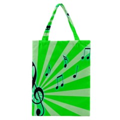 Music Notes Light Line Green Classic Tote Bag