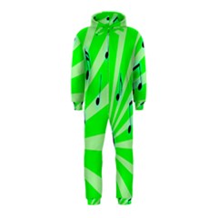 Music Notes Light Line Green Hooded Jumpsuit (kids) by Mariart