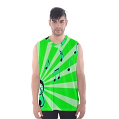 Music Notes Light Line Green Men s Basketball Tank Top by Mariart