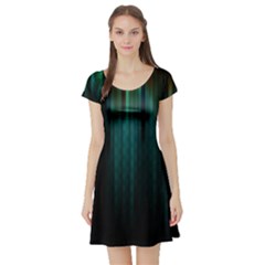 Lines Light Shadow Vertical Aurora Short Sleeve Skater Dress by Mariart