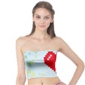 Red Heart Love Plaid Red Blue Tube Top View1