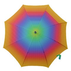 Plaid Rainbow Retina Green Purple Red Yellow Hook Handle Umbrellas (large)