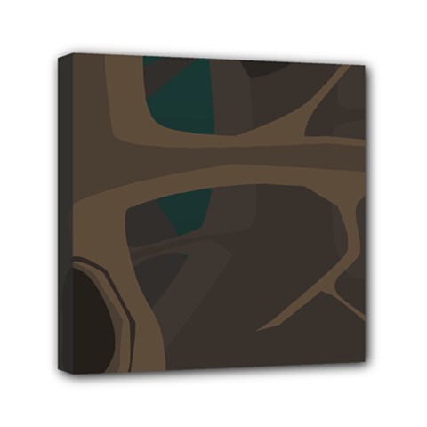 Tree Jungle Brown Green Mini Canvas 6  X 6 