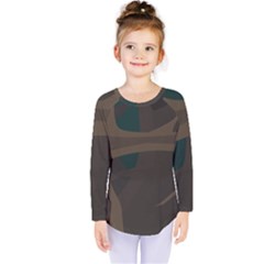 Tree Jungle Brown Green Kids  Long Sleeve Tee