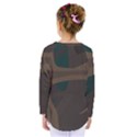 Tree Jungle Brown Green Kids  Long Sleeve Tee View2