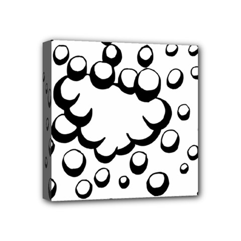 Splash Bubble Black White Polka Circle Mini Canvas 4  X 4  by Mariart