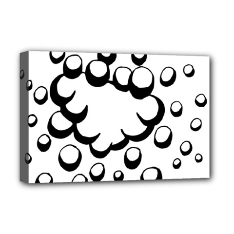 Splash Bubble Black White Polka Circle Deluxe Canvas 18  X 12   by Mariart